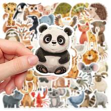 50Pcs Animal Stickers Cute Stickers Tiger Stickers Pig Stickers Cartoon Stickers Elephant Stickers Graffiti Stickers For Water Bottle, Hydroflask, Guitar, Luggage, Phone, Case, Laptop, Skateboard, Gift School Supplies,Back To School