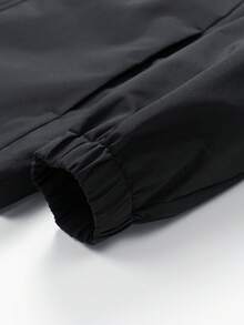 Men's Lightweight Zip-Up Hooded Jacket, Casual & Outdoor, Spring/Autumn - Black - View 6