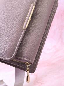 New Messenger Bag A Multi-Function Large-Capacity Double-Layer Zipper Mobile Phone Wallet Fashion Simple And Delicious Soft Image Leisure Holiday Dating For Women Wallet Purse Wallet - Purple - View 7