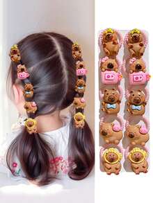 10 Stücke Y2K Dopamin-Themen bunte Scrunchies, geeignet für legere Unternehmungen und Schulkleidung, perfektes Geschenk für Mädchen, süße Mädchen Haarzubehör, modische Haargummis für Mädchen - Verschiedenfarbig - Übersicht 9