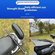 Motorcycle Sun Visor Cover - Durable PU Material, Black, Suitable For Outdoor Protection Of Electric And Battery Powered Vehicles - Black - View 6