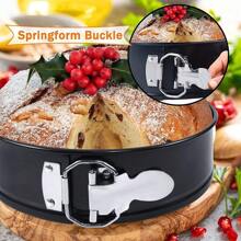 1 pezzo Stampo a cerniera in acciaio al carbonio antiaderente da 12/16/20/24/28 cm, stampo rotondo per torte con fondo removibile, per uso domestico, panificio e cucina
