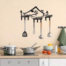 HELLOYOUNG 1 Stück Schlüsselboard "Home Sweet Home", schwarze Metall Schlüsselhalter Wandhalterung Organizer Ständer mit 8 Haken, Wanddekoration für Büro, Küche, Schlafzimmer, Durchgang und Flur, passend für moderne Wohndekoration