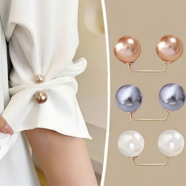 Multi-Functional Metal Scarf & Accessory Set: Safety Pins, Faux Pearl Brooch, Anti-Slip Collar Pins, Sweater Clips, Suitable For Women's Wedding Party Decoration, Elegant Fashion Accessories To Enhance Your Style. Can Be Paired With Scarves, Blouse, T-Shirt And Belt, Suitable For All Occasions