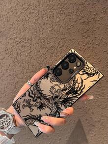 Drachen Totem stilvolle Illustration Schutzhülle für Handy, kreatives Geschenk für Kinder, kompatibel mit iPhone 7/8/X/XS/XR/11/12/13/14/15/16 Pro Max sowie Galaxy A33(5G)/A32(4G)/A52(5G 4G)/S20FE/S21FE/A14(4G 5G)/S23/S23 PLUS/S23 ULTRA/S23 FE/A55 5G/S24/S24 PLUS/S24 ULTRA/A05/A05s/A15(4G 5G) - modisches & robustes Design wasserdicht stoßfest kratzfest