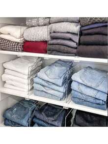 6 separadores de estantes de armario, separadores de estantes transparentes para armario, separadores de estantes para dormitorio, cocina y oficina - 6 unids/set - Ver 3