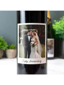 12/24pcs Customized Photo Wine Label Stickers, Personalized Gifts For Couples, Birthday, Anniversary, Wedding, Also Suitable For Prosecco Champagne. Product Size: 3.93x3.93 Inches - White - View 2