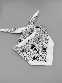 1 件骷髅火焰设计头巾，海盗/嘻哈/街舞头巾（批量发货参考图 4-7，将随机发送 2 种型号） - 彩色 - 查看 3