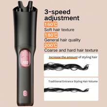 2000mAh Rechargeable Battery 35W Max Portable USB Charging Rotating Curling Iron, Wireless Automatic Hair Curler, 160-200℃ Temperature Control, Anti-Scald, Ideal For Dry Hair, Gift For Long Hair