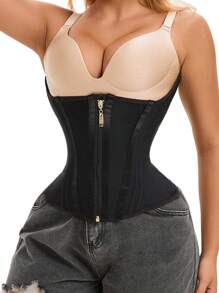1 pièce de ceinture de contrôle de la taille, ceinture de compression double couche pour femmes, ceinture de mise en forme de la taille avec fermeture éclair