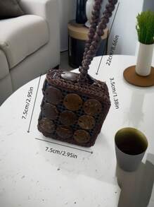 Bohemian Retro Mini Square Wallet Pouch Cute And Portable Suitable For Small Change For Women Wallet Purse Wallet Wristlet Wallet Coin Wallet Mini Wallet Travel Wallet
