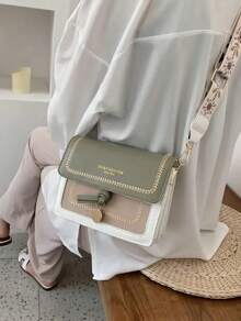 Fashionable Bags For Women Versatile New Crossbody Bag Casual Contrast Color Small Square Bag Wide Shoulder Strap