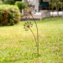 1pc Natural Rusted Metal Garden Stake Decor - Modern Floral Design, Durable Outdoor Rustic Appearance, Suitable For Garden, Patio, Balcony, Planter - Perfect Gift, Garden Decoration
