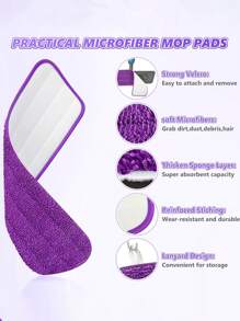 1/3/6Pcs Reusable Mop Pads For PowerMop, Wood Floor Pads Microfiber Mop Replacement Refills Machine Washable For All Floor Surfaces