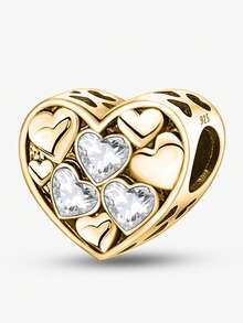 1PC 925 Sterling Silver Heart To Heart Beads Pendant Beads Pendant Ball Suitable For Bracelets DIY Women's Jewelry - Gather - View 19