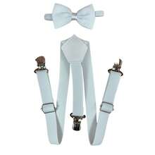 Children's Suspenders With Tie Adjustable Adjustment Various Colors For Children 1 To 10 Years Old - trắng - Xem 2