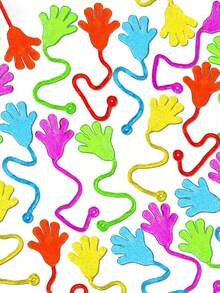 10 件/20 件/40 件/80 件闪闪发光的粘性宝盒玩具，用于课堂奖励 - 礼品袋粘性填充物 | 附带有趣的礼品准备袋 | 小型和大型翻转发光手指玩具、新奇礼物、奖品、派对填充物、圣诞袜 - 彩色 - 查看 2