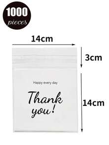 1000 Piezas/100 Piezas/1 Pieza, Múltiples especificaciones y tamaños, Bolsas semi-transparentes, Feliz cada día, Bolsas para cartas de agradecimiento, Collares y pendientes de joyería, Bolsas de almacenamiento para artículos pequeños, Bolsillos sellados autoadhesivos, a prueba de polvo, resistentes al desgaste, con empaque OPP anti-oxidante, para uso diario y doméstico