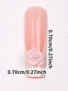 20 Pieces Of Pink And White Mixed Rose Nail Art Accessories, DIY Wearable Nail Resin Three-Dimensional Art Decorative Small Accessories, Versatile And Simple Style Accessories