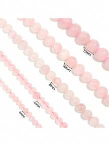 1 brin de pierres lâches en quartz rose naturel, perles roses naturelles pour la fabrication de bijoux, bracelets et colliers DIY