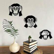 Set Of 3 Funny Metal Monkey Wall Decor – Black Metal Hanging Monkeys For Outdoor Or Indoor Use – Versatile Wall Art For Living Room, Bedroom, Or Bathroom