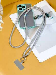 高级奢华全水钻斜链手链挂绳，多功能时尚百搭斜链带，可用作手机挂绳和腕带，坚固的防摔支架，带金属夹 - 彩色 - 查看 14