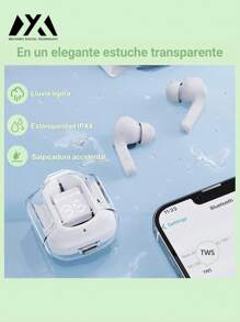 MEIYIXING DIGITAL TECHNOLOGY MEIYIXING Wireless Headphones With LED Power Display, Mini Crystal In-Ear Headphones, With Wireless Charging And Touch Control, Built-In Microphone, Sports Headphones, Waterproof Headphones. Christmas/Gifts/New Year's Day