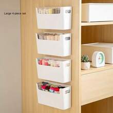 4pcs Ultimate Space-Saving Underwear Organizer - Wall-Mounted Storage Box With Adjustable Compartments For Socks, Lingerie, Stockings, And Bedroom Accessories - Easy Installation, Durable, And Versatile Home Supplies For Maximizing Wardrobe Space - White - View 13