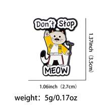 1 件歌手猫胸针，独特的珐琅翻领别针 - 可爱的徽章，适合背包和衣服背包，适合学校办公室配饰衬衫夹克珠宝万圣节衣服别针有趣可爱的教师礼物万圣节配饰教师节服装配饰包饰 - 彩色 - 查看 2