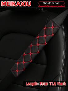 MEIKAXIU 1pc Embroidered Fabric Air Permeable Extra Long Car Seat Belt Cover Protector Pad, 50cm/19.69 Inches, Auto Accessories - 50cm 19.69 Inches - View 3