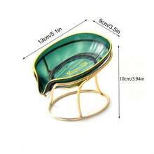 1pc Bathroom Wall Mount Soap Dish Holder, Suction Cup Drain Soap Box Dispenser Back To School - Multicolor - View 5