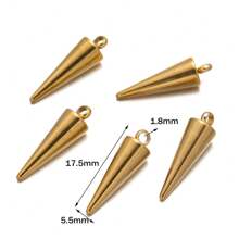 10 Stücke Konus Dekor Spitze Hypoallergene Anhänger Edelstahl Dekor mit kleinem Loch Konus Anhänger für DIY Ohrring Armband Halskette Schmuckherstellung