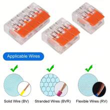 Cutie 80 buc: Conectori electrici cu pârghie super-rapizi - Cleme de cablu electric cu 2, 3, 4 și 5 porturi, Conectori cu pârghie, Kit asortat conectori de cablu, Conectori electrici de tip camă, Kit compact de conectori de îmbinare