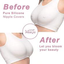 MUQU Cakes Nipple Covers Breast No Show Pasties Reusable Women Sticky Seamless Silicone Breast Covers 2 Pairs Petals