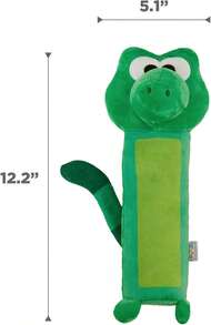 Outward Hound Bottle Bros Alligator Durable Cracking, Crinkling, Squeaking Dog Toy, Green, Medium - Alligator - 查看 5