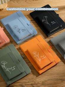 Customized Minimalist Notebook, Personalized Pattern Notebook, Multi-Color Options, With Bookmark Strap And Cover Strap, Customize Text And Name, Suitable For Business, Great Gift For Students At Back To School Or Graduation Season,Multi-Functional,Ornamental,Reusable,Modern,Colorful,Cute,Vintage,Cartoon,Kawaii,Custom,Personalized,Unique,Customized,Workers,Clients,Students,For Business/Work/Office,For School,School Supplies,Back To School,For Office,For School,For Classroom,For Teacher Gifts,For University,For Colleague,For Dorm Rooms,For Teacher,For Boys And Girls,For Teenagers,Junior High School Students,Middle School Students,High School Senior High School Students,College Students,University Students,Freshman,Sophomore,Underclassmen,Desert Fall Cozy,Office Decor,Festive Calendar - Multicolor - View 4