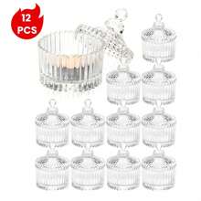 DIY Glasbehälter, durchsichtige Süßwarenbehälter, Aufbewahrungsgläser, Aufbewahrungsboxen mit Deckel, Reinigungswattestäbchen, Make-up Pinsel, Stifthalter, Teebüchsen, Schmuckdosen, Gewürzgläser, Multifunktional, Heimdekoration, Weihnachtsgeschenke, Haushaltsgeschenke, Raumdekoration