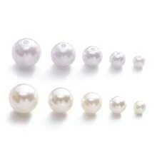 1 Box Of Fashionable Round Beads, 4/6/8/10mm ABS Imitation Pearls, DIY Handmade Production Kit Bracelet Pearl String Necklace Jewelry Production Process Decoration