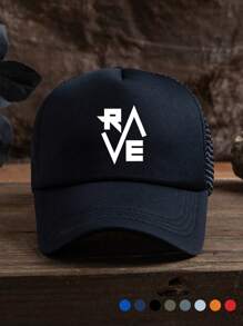 1 pieza Gorra de béisbol ajustable, transpirable y con malla impresa con logo RE, para uso diario, regalo para deportes al aire libre