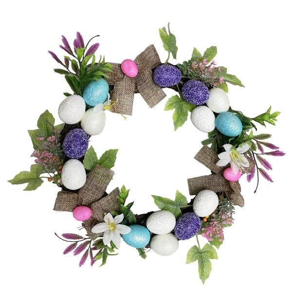 Easter Floral Rabbit Wreath - Farmhouse Front Door Decor With Spring Blooms, Rustic Wall Hanging For Holiday Weddings & Home Decorations (Indoor/Outdoor Use)