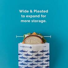 Made Without PFAS And BPA Lunchskins  & Sealable Food Storage Sandwich Bags, Shark Design, 50 Bags - - Shark - View 5