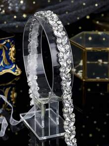 1件镶钻奢华婚纱腰带，手工女士时尚腰带，情人节配饰
