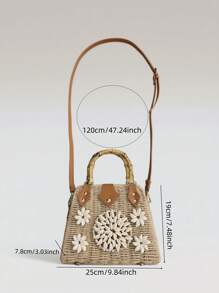 2025 New Handmade Weaving Shell Beads Flower Shoulder Bag, Fashion Multi-Way Tote