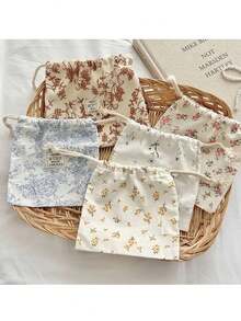 10 túi đựng quà có dây rút họa tiết hoa nhỏ, chất liệu bền và chắc chắn, túi vải lanh có dây rút đơn giản, thích hợp để trang trí nhà cửa, gói quà, túi đựng đồ trang sức, trang trí tiệc, lý tưởng cho ngày lễ tình nhân, đám cưới, tốt nghiệp, lễ kỷ niệm sinh nhật - Nhiều màu - Xem 1