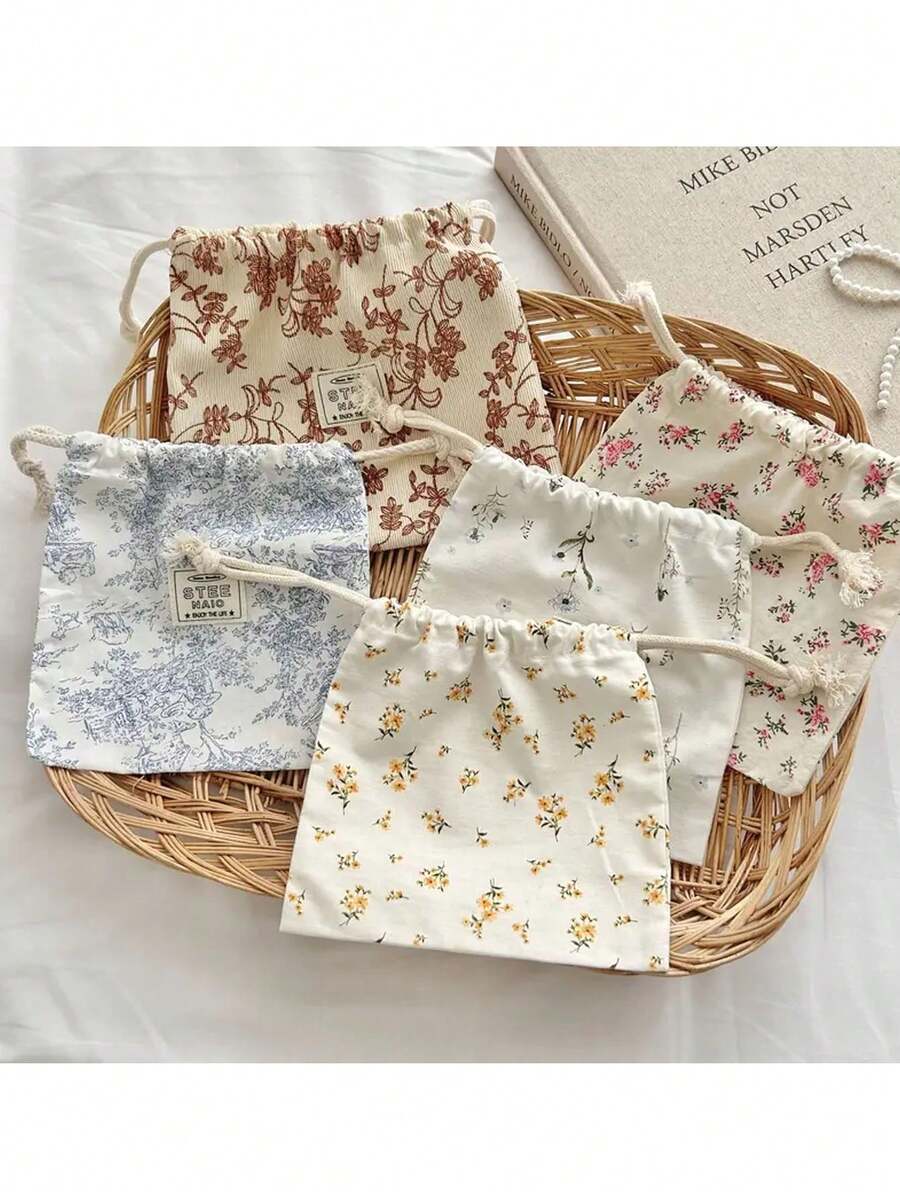 10 túi đựng quà có dây rút họa tiết hoa nhỏ, chất liệu bền và chắc chắn, túi vải lanh có dây rút đơn giản, thích hợp để trang trí nhà cửa, gói quà, túi đựng đồ trang sức, trang trí tiệc, lý tưởng cho ngày lễ tình nhân, đám cưới, tốt nghiệp, lễ kỷ niệm sinh nhật - Nhiều màu - Xem 1