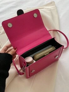 Mini bolso de mujer con solapa acolchada y estilo elegante - Rosa Fucsia - Ver 9