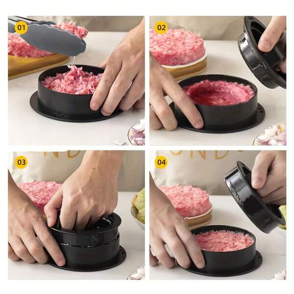 Antihaftburgerpresse, 1 Set Pattie Maker Form - Kreative Fleisch Rind Käse Gemüse Burger Maker für Outdoor Picknick Grill Barbecue - Küchengeräte und -zubehör