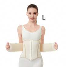 1pc Unisex High Waist Latch Slimming Belt, Double Pressure, Breathable, 7-Rib Support Waist Cincher Gym Accessories - Beige - View 9