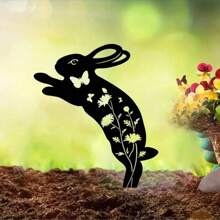 CIFbuy 1pc Garden Decor Animal Outdoor Metal Cute Animal Gardening Ornaments Yard Metal Art Backyard Lawn Decoration Zoo Garden, Suitable For Garden, Garden, Garden Decoration, Holiday Necessities, Birthday Decoration, Century-Old Paint Craftsmanship, High-Quality Materials, Easy To Install, Christmas Decoration