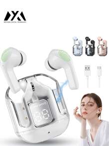 MEIYIXING DIGITAL TECHNOLOGY MEIYIXING Wireless Headphones With LED Power Display, Mini Crystal In-Ear Headphones, With Wireless Charging And Touch Control, Built-In Microphone, Sports Headphones, Waterproof Headphones. Christmas/Gifts/New Year's Day